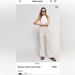 Reformation Olina Linen Pant LIKE NEW